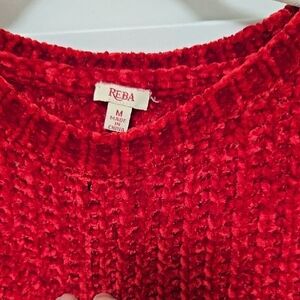 Reba Women's Vibrant Red Crew Neck Sweater